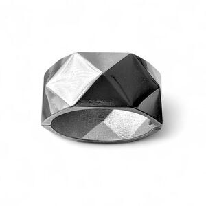 Silver Geometric Statement Cuff Bracelet